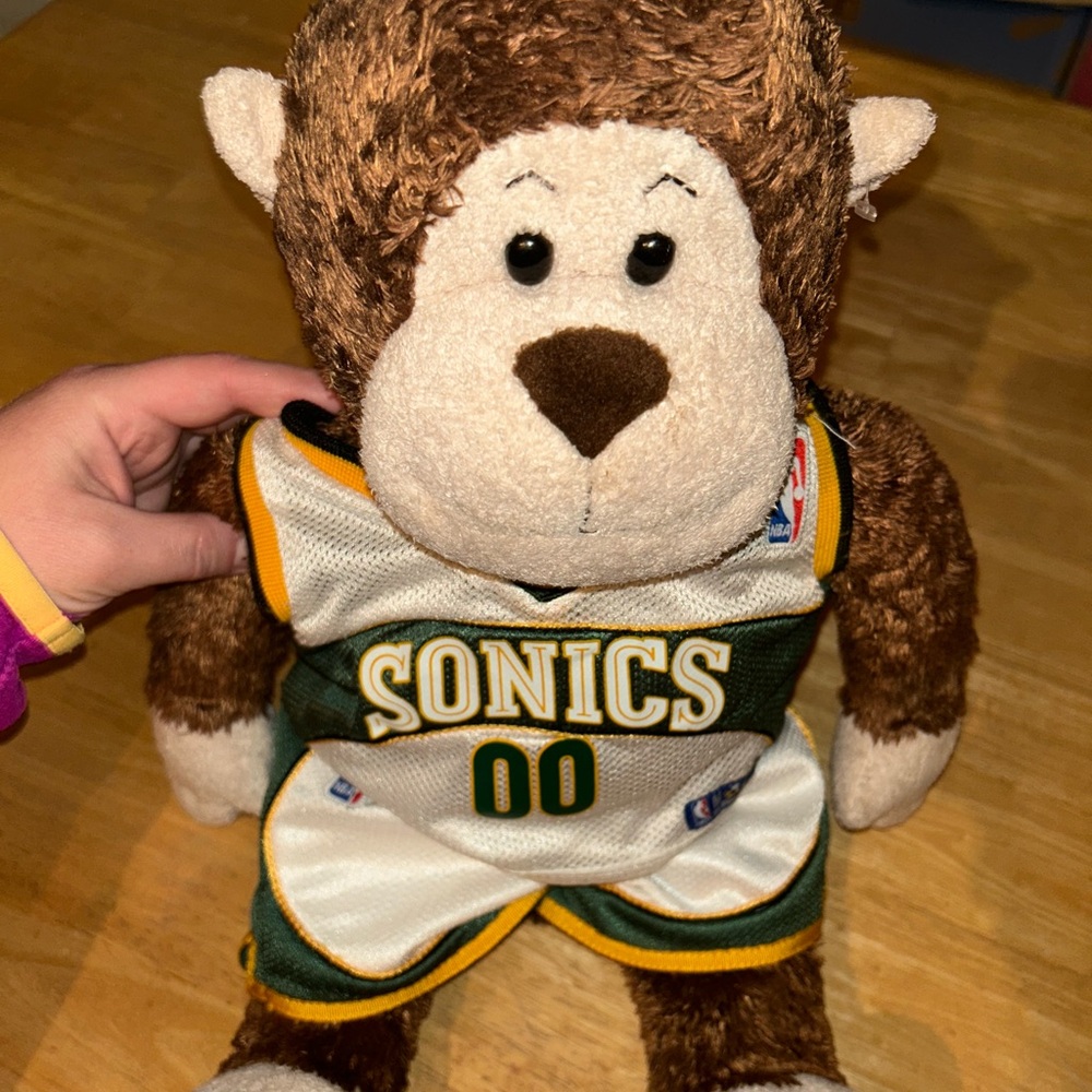 Seattle Sonics NBA basketball build a bear monkey rare hard to find Collectable